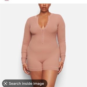 Skims button down Henley onesie